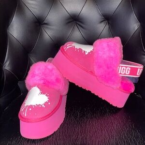 UGG Vibrant Pink Slippers with Heart Accent. Brand New‼️ Without Box
